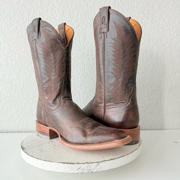 Rod Patrick Mens Cowboy Boots Size 12AAA Brown Goat Leather Western French Toe - Picture 1 of 13